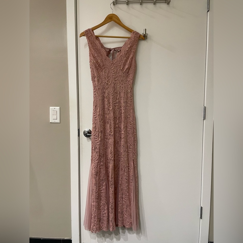 Candalite blush pink sequins long dress - size S